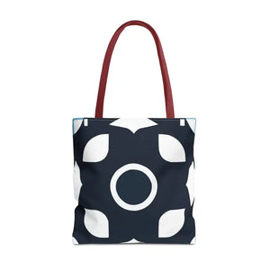 Abstract Pattern Tote Bag Black & White All-over Print - Dipaliz - 18’’ × / Red - Bags