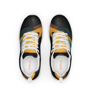 Black Yellow Abstract Pattern Athletic Shoes - Dipaliz - Sneakers