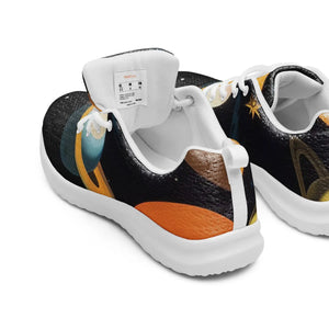 Black Yellow Abstract Pattern Athletic Shoes - Dipaliz - Sneakers