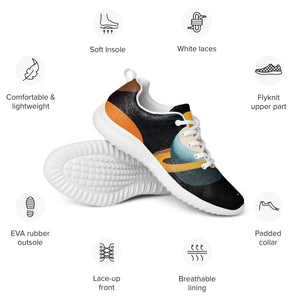 Black Yellow Abstract Pattern Athletic Shoes - Dipaliz - Sneakers