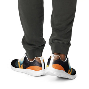 Black Yellow Abstract Pattern Athletic Shoes - Dipaliz - Sneakers