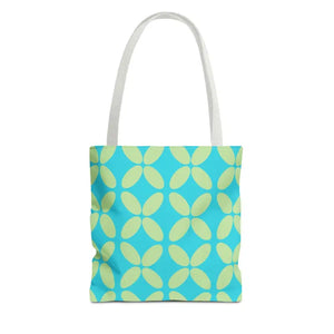 Abstract Blue Green Pattern Tote Bag All-over Print - Dipaliz - 13’’ × / White - Handbags