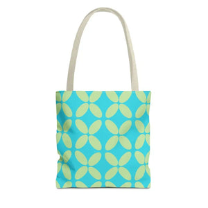 Abstract Blue Green Pattern Tote Bag All-over Print - Dipaliz - 13’’ × / Beige - Handbags