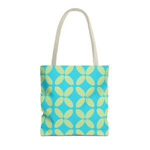 Abstract Blue Green Pattern Tote Bag All-over Print - Dipaliz - 16’’ × / Beige - Handbags