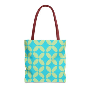Abstract Blue Green Pattern Tote Bag All-over Print - Dipaliz - 16’’ × / Red - Handbags