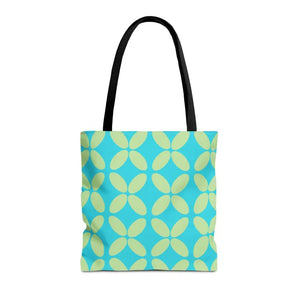 Abstract Blue Green Pattern Tote Bag All-over Print - Dipaliz - 16’’ × / Black - Handbags