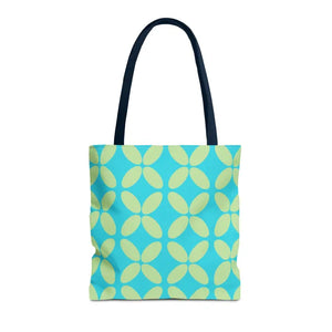 Abstract Blue Green Pattern Tote Bag All-over Print - Dipaliz - 16’’ × / Navy - Handbags
