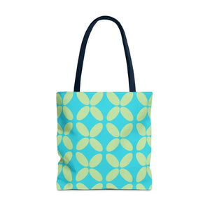 Abstract Blue Green Pattern Tote Bag All-over Print - Dipaliz - 18’’ × / Navy - Handbags