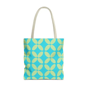 Abstract Blue Green Pattern Tote Bag All-over Print - Dipaliz - 18’’ × / Beige - Handbags