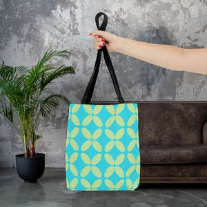 Abstract Blue Green Pattern Tote Bag All-over Print - Dipaliz - Handbags