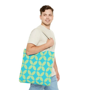 Abstract Blue Green Pattern Tote Bag All-over Print - Dipaliz - Handbags