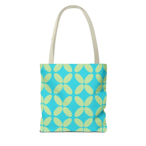 Abstract Blue Green Pattern Tote Bag All-over Print - Dipaliz - Handbags