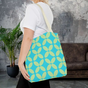 Abstract Blue Green Pattern Tote Bag All-over Print - Dipaliz - Handbags