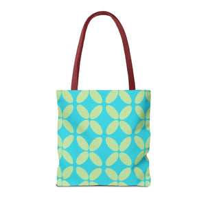 Abstract Blue Green Pattern Tote Bag All-over Print - Dipaliz - Handbags