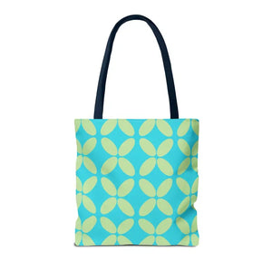 Abstract Blue Green Pattern Tote Bag All-over Print - Dipaliz - Handbags