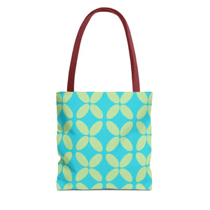 Abstract Blue Green Pattern Tote – Durable Polyester - Dipaliz - Handbags