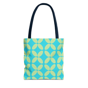 Abstract Blue Green Pattern Tote – Durable Polyester - Dipaliz - Handbags