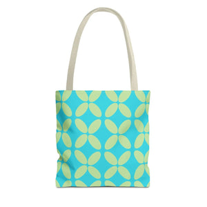 Abstract Blue Green Pattern Tote – Durable Polyester - Dipaliz - Handbags
