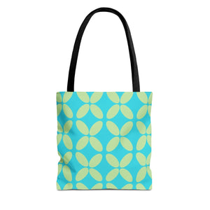 Abstract Blue Green Pattern Tote – Durable Polyester - Dipaliz - Handbags