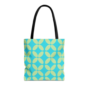 Abstract Blue Green Pattern Tote – Durable Polyester - Dipaliz - Handbags