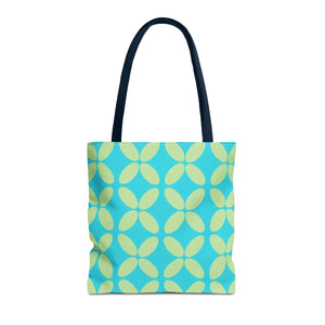 Abstract Blue Green Pattern Tote – Durable Polyester - Dipaliz - Handbags