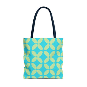 Abstract Blue Green Pattern Tote – Durable Polyester - Dipaliz - Handbags
