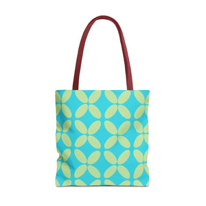 Abstract Blue Green Pattern Tote – Durable Polyester - Dipaliz - Handbags