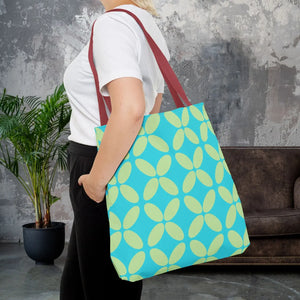 Abstract Blue Green Pattern Tote – Durable Polyester - Dipaliz - Handbags