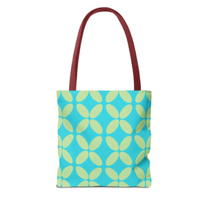 Abstract Blue Green Pattern Tote – Durable Polyester - Dipaliz - Handbags