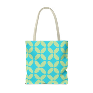 Abstract Blue Green Pattern Tote – Durable Polyester - Dipaliz - Handbags