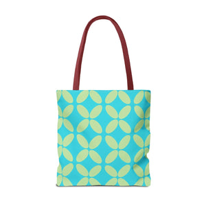 Abstract Blue Green Pattern Tote – Durable Polyester - Dipaliz - Handbags