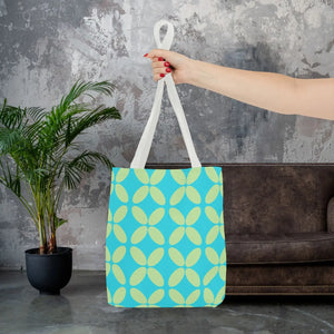 Abstract Blue Green Pattern Tote – Durable Polyester - Dipaliz - Handbags