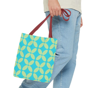 Abstract Blue Green Pattern Tote – Durable Polyester - Dipaliz - Handbags