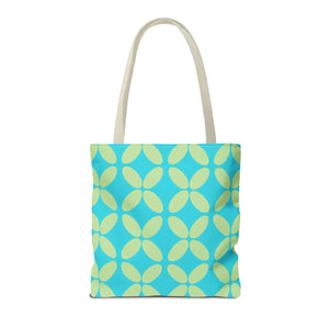 Abstract Blue Green Pattern Tote – Durable Polyester - Dipaliz - Handbags