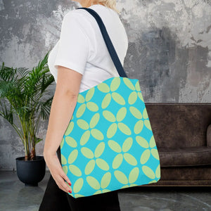 Abstract Blue Green Pattern Tote – Durable Polyester - Dipaliz - Handbags