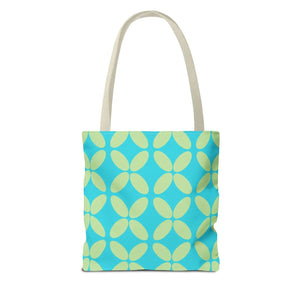 Abstract Blue Green Pattern Tote – Durable Polyester - Dipaliz - Handbags