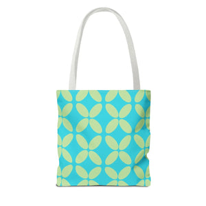 Abstract Blue Green Pattern Tote – Durable Polyester - Dipaliz - Handbags