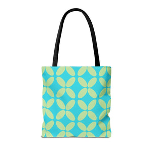 Abstract Blue Green Pattern Tote – Durable Polyester - Dipaliz - Handbags