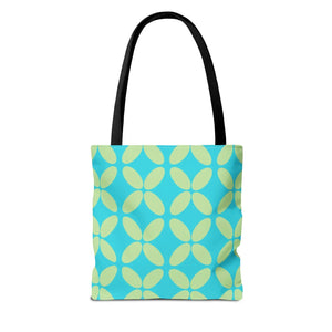 Abstract Blue Green Pattern Tote – Durable Polyester - Dipaliz - Handbags
