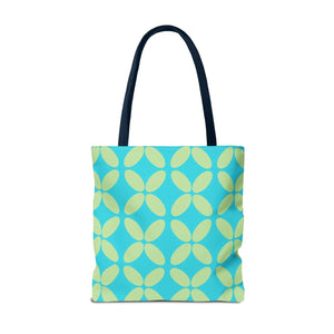 Abstract Blue Green Pattern Tote – Durable Polyester - Dipaliz - Handbags