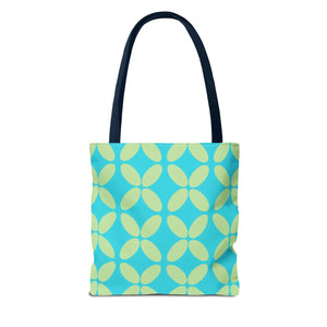 Abstract Blue Green Pattern Tote – Durable Polyester - Dipaliz - Handbags