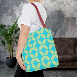 Abstract Blue Green Pattern Tote – Durable Polyester - Dipaliz - Handbags