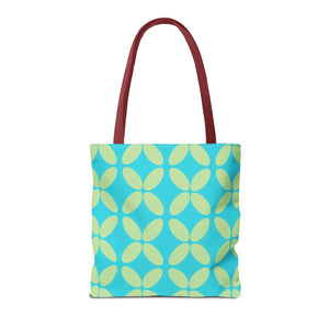 Abstract Blue Green Pattern Tote – Durable Polyester - Dipaliz - Handbags