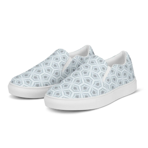Abstract Blue Canvas Shoes – Men’s Slip - Dipaliz - Sneakers