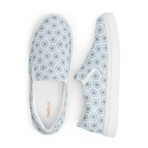 Abstract Blue Canvas Shoes – Men’s Slip - Dipaliz - Sneakers
