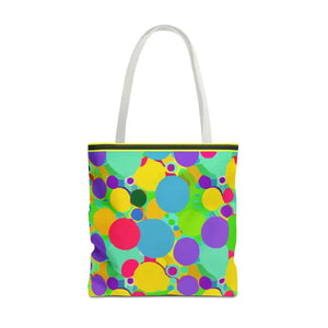 Colorful Circles Tote Bag - Stylish All-over Print Design - Dipaliz - 18’’ × / White - Bags