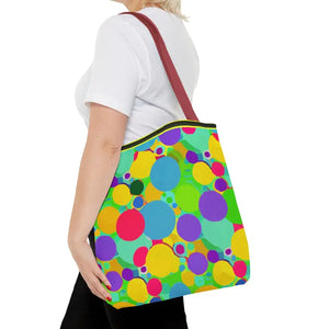 Colorful Circles Tote Bag - Stylish All-over Print Design - Dipaliz - Bags