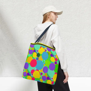 Colorful Circles Tote Bag - Stylish All-over Print Design - Dipaliz - Bags
