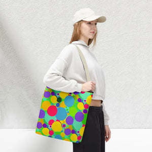 Colorful Circles Tote Bag - Stylish All-over Print Design - Dipaliz - Bags