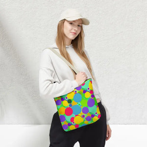 Colorful Circles Tote Bag - Stylish All-over Print Design - Dipaliz - Bags